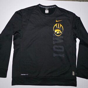 Nike Iowa Hawkeyes Mens Black and Yellow Long Sleeve Pullover Size Large